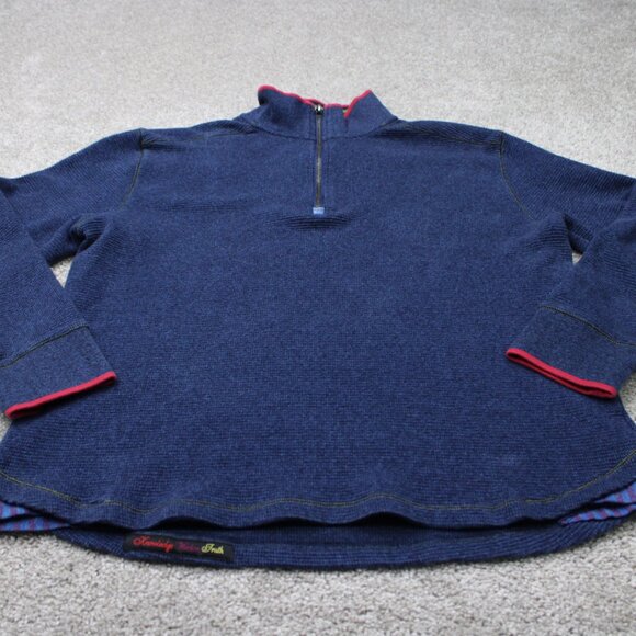 Robert Graham Sweatshirt Mens Medium Blue 1/4 ZIp 100% Cotton L/S Pullover - Picture 3 of 15